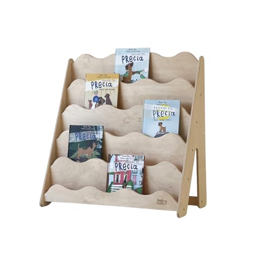 Babywood Bücherregal Wave M – Montessori Kinder-Bücherregal, frontales Regal mit 5 Ebenen, offenes Standregal aus Birkenholz, kinderfreundliche Höhe für Kinderzimmer, Größe M (Natur) Babywood Bücherregal Wave M – Montessori Kinder-Bücherregal, frontales Regal mit 5 Ebenen, offenes Standregal aus Birkenholz, kinderfreundliche Höhe für Kinderzimmer, Größe M (Natur)
