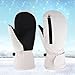 Yiju Winter Ski Mittens Snow Mitts Comfortable Windproof Keep Weather Snowboarding Gloves for Skiing Skating Outdoor, White
