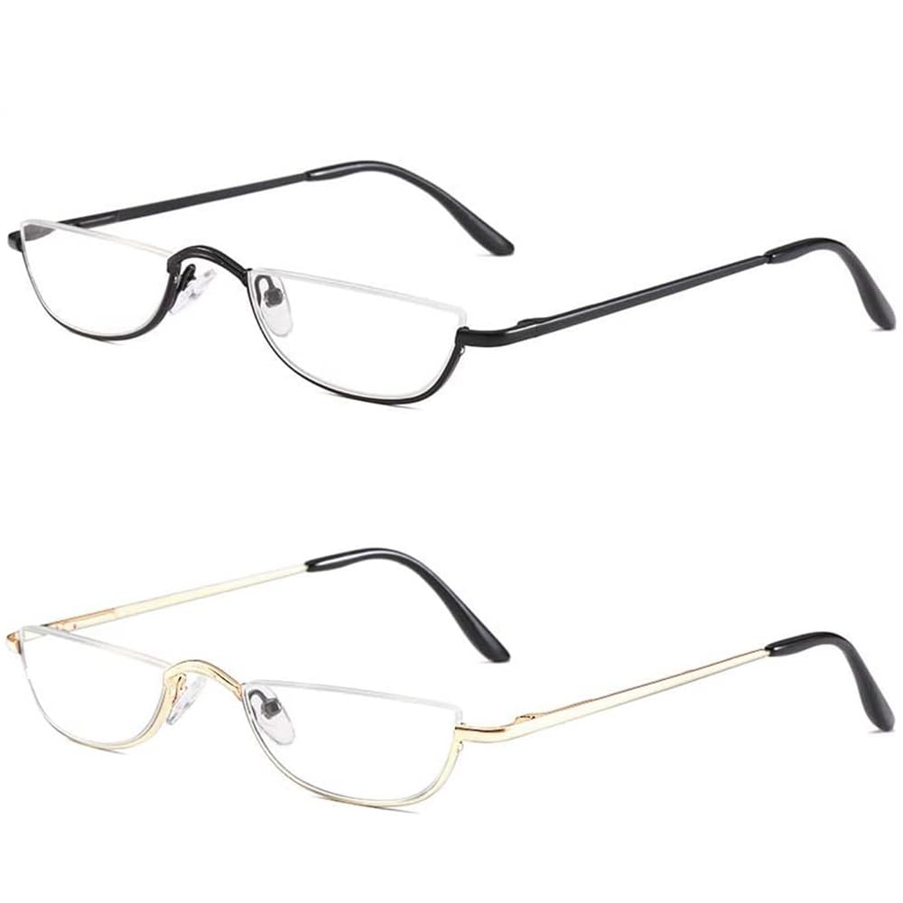 Hubeye 2 Paia Occhiali Da Lettura Mezzaluna In Metallo Ultraleggero Da - Foto 1