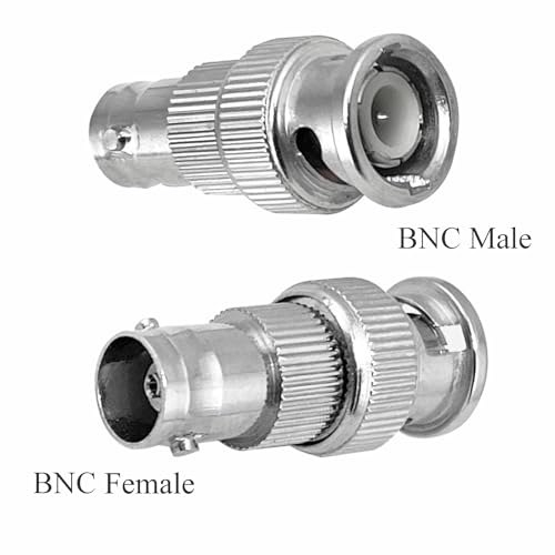 Image of MX BNC Connector with Fully Metal & Copper Plated having Golden Plated Pin RG58 Coaxial Cable Connectors (BNC Connector, BNC Male to Female Connector, Pack of 2)