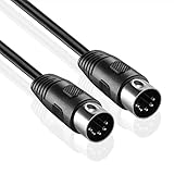 Cable de audio MIDI 5-DIN para conectar instrumentos musicales compatibles con MIDI como controlador MIDI, interfaz MIDI, sintetizador, sampler, ordenador de batería, secuenciador, controlador de pie.