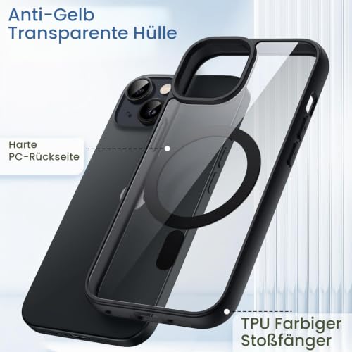 JETech Magnetische Hülle für iPhone 13 mini, Schwarz – Ansicht 3
