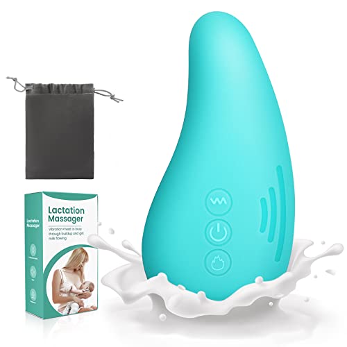 Image of BFVV Warming Lactation Massager for Breastfeeding, Heat & Vibration Breast Massager Postpartum Essentials for elieve Relieve Clogged Ducts, Improve Milk Flow (Cyan)
