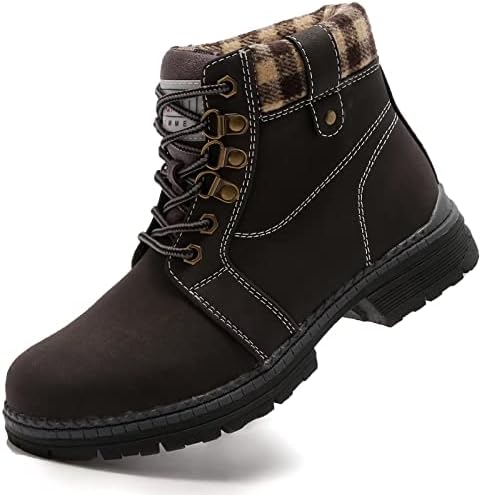 ANJOUFEMME Casual Work Hiking Boots for Women - Womens Outdoor Waterproof Lightweight Ankle Boots Winter Warm Comfortable Backpacking Boots FNW18-BLACK-G-10