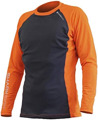 Sharkskin Rapid Dry Long Sleeve Top, Lightweight Swimsuit Top with Rash Guard and Sun Protection, Charcoal/Orange, 2X-Small - Image 6