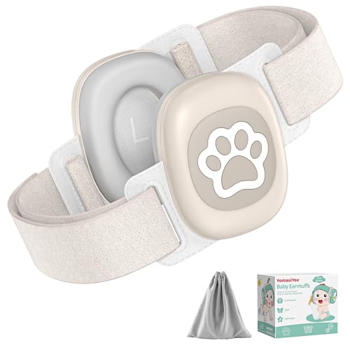 YomauiYee Baby Headphones,Infant Noise Cancelling Earmuffs with Cat Paw Pattern,Infant Ear Protection for Babies 0-48 Months,Baby Travel Essentials for Airplane/Improves Sleep