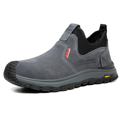 Image of Nutropa Welding Work Boots for Men Composite Toe Safety Boots Non Slip Steel Toe Work Shoes Lightweight Construction Welder Boots