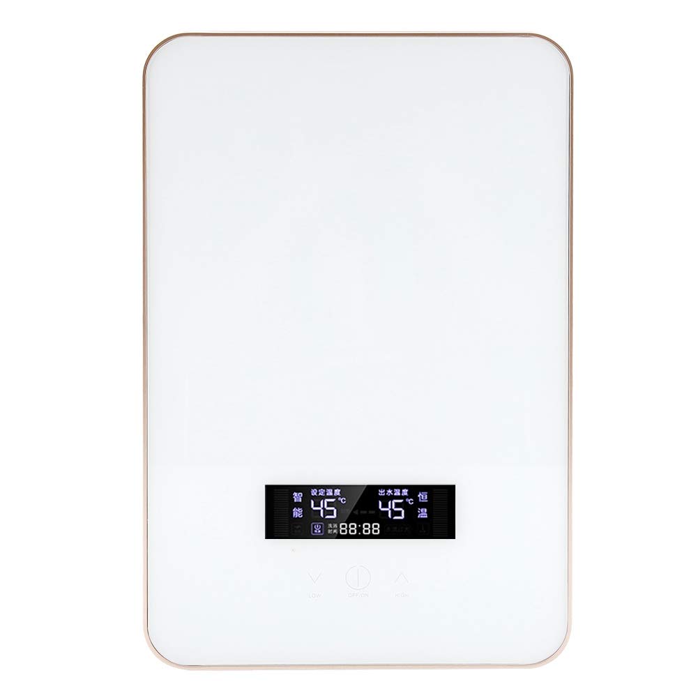 Calentador de Agua instantáneo, Pantalla LED 220V 8500W Sin Tanque Calentador de Agua eléctrico instantáneo Calentador de Agua de Ducha Control de Temperatura Constante(Blanco)