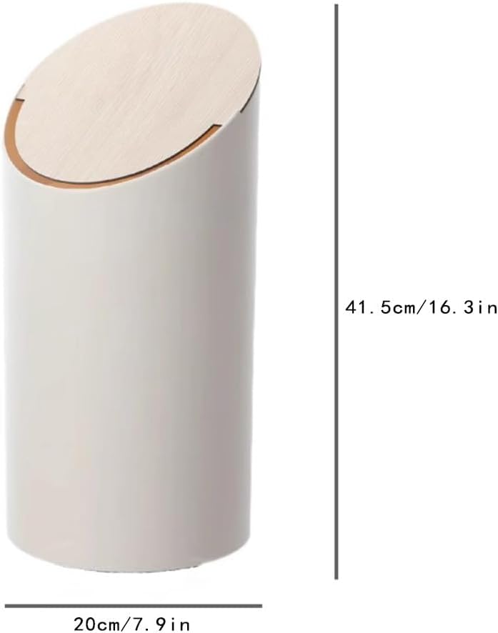 ホワイト 円筒型ごみ箱 傾斜蓋付き 2024 ホワイト 円筒型ごみ箱 傾斜蓋