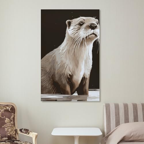 Décoration esthétique loutre tableau moderne salon et bureau - 7