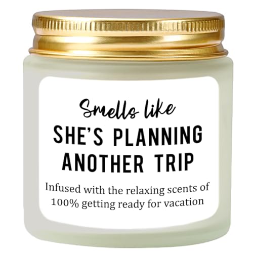 Vellsenne Travel Gifts for Women - Lavender Scented Candle - Best Gifts for People Who Travel - Unique Vacation Gift for Traveler