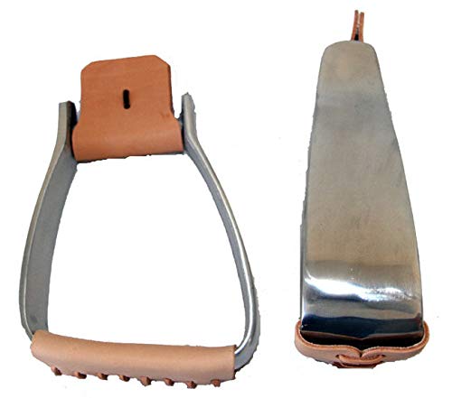 AJ Tack WholesaleSloped Angled Aluminum Stirrups 3 Inch Lea