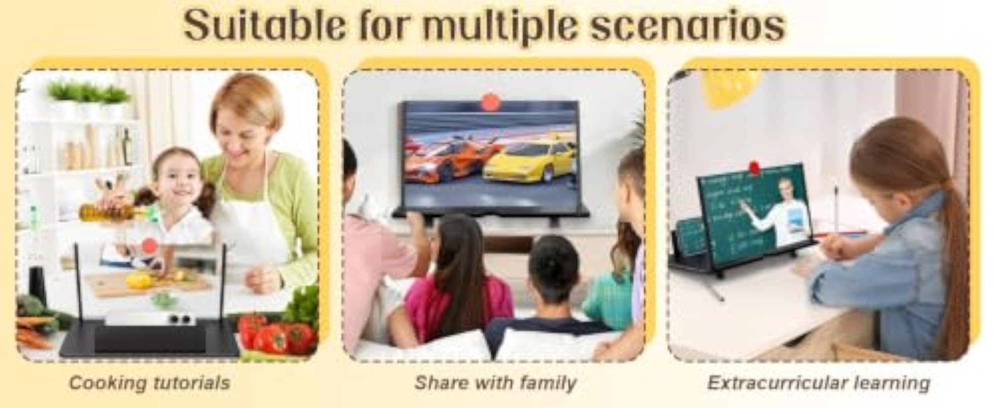 Screen Magnifier for Cell Phone (Black, 14 Inch)