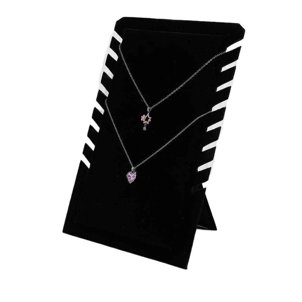 CJHFR472SG Jewelry Organizer Stands Velvet Necklace Display Stand with T-Bar for Necklaces Pendants Boutique Showcase Jewelry Display Stand(Black)