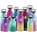 KollyKolla Botella de Agua Acero Inoxidable, Termo Sin BPA Ecológica Reutilizable, Botella Termica con Pajita y Filtro, Water Bottle para Niños & Adultos, Deporte, (350ml Barbie Rosa + Amarillo)