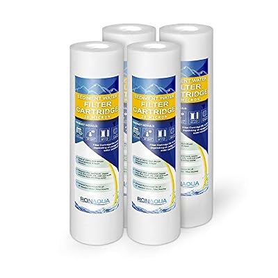 20M-4PK 20-Micron Sediment Water Filter Cartridge WELL-MATCHED with P5, AP110, WFPFC5002, CFS110, RS14, WHKF-GD05, 4-Pack