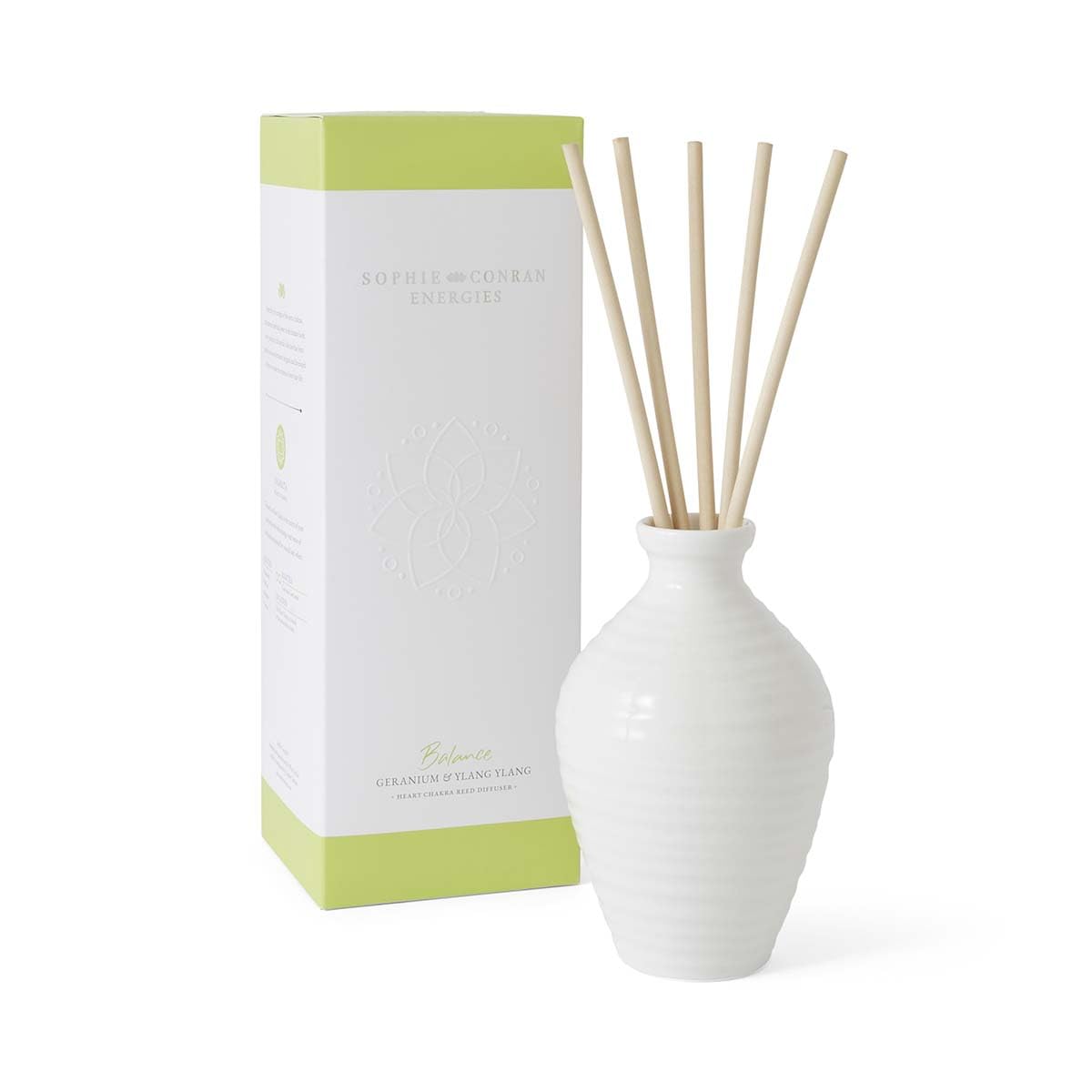 Sophie Conran Geranium Ylang Reed Diffuser, Ceramic, White,