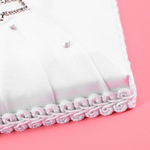 Libro de invitados de boda con bolígrafo y soporte de satén blanco Gadpiparty 4
