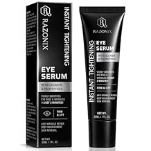 RAZONIX Instant Eye Tightening and Lifting Serum, with Hyaluronic Acid and Caffeine, for Under Eye Bags, Puffiness, Dark Circles, and Wrinkles, Serum Form, 0.5 fl oz Medium, Unscented