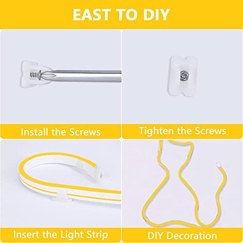 Image of Lamomo LED Neon Lights, 16.4ft Yellow LED Strip Light, 12V 0.39In /Cut Silicone Waterproof Neon Rope Light, DIY Neon Sign for Bedroom Indoor Outdoor Decoration(Power Adapter not Included)