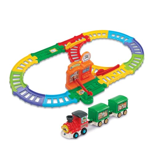 VTech - Tut Tut Bolides Circuit Train Tut Tut Express - Circuit Train Jouet Enfant avec Peter Le Train à Vapeur, 2 Zones Magiques - Cadeau Garçon et Fille de...