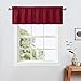 LinTimes Tende da cucina con mantovana lunga 132 x 38 cm, colore rosso, con tasca per asta, per piccole finestre, trattamento termico delle finestre e tenda oscurante per caffè
