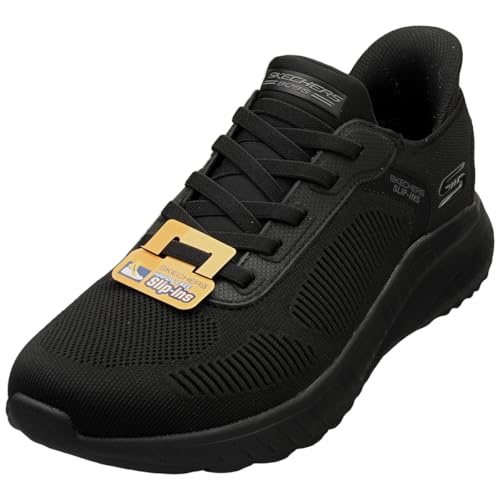 Image of Skechers Men's Bobs Squad Chaos Solid Step Sneaker | Casual Shoe, Vegan, Hands Free Slip-Ins, Heel Pillow, Memory Foam, Machine Washable, No Tie Fit, Engineered Knit, Bungee Lace