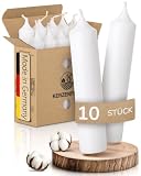 Kerzenfeld® Kurze Stabkerzen Weiß, 2-fach getaucht, 10cm x 2,2cm
