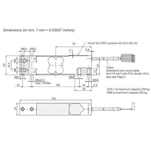 PW15B Célula de Carga Sensor de Peso 75kg miniatura 4
