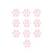 Bleacher Spirit 10 Mini Paw Print Iron on Decals, 1x1 Paw Shaped w/Heart Center Vinyl Patches, Bulk Set Animal Paws (Pink)