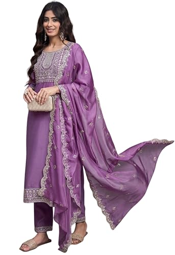 Image of Florely Women's kurti set for woman | kurta sets for woman | Cotton Kurta Set for Women | Embroidered Kurta Set for Women | Kurta Set with Pant Dupatta | 3 Piece Kurti Set | trending kurta women 2026