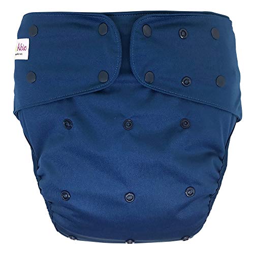 Adult's Cloth Diaper Cover - Reusable Incontinence Protective Briefs for Special Needs Teens, Men and Women (Navy Blue, Extended)