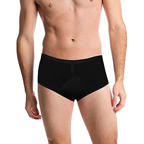 Incontinence Underwear for Men. Men's Brief Fitted and Discrete High tech Fabric and Modern Cut Locks in Urine Incontinence (Large, Black) Cover