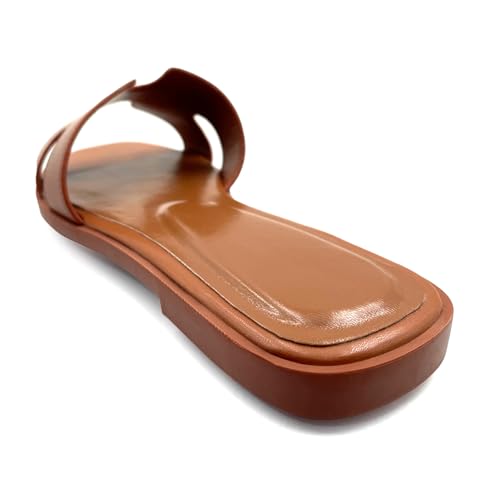 Womens Flat Sandals,Anti slip fashion sandals,Flat Slide Sandals for women,Comfy Style,women's gift, for vacation, sightseeing, and shopping4