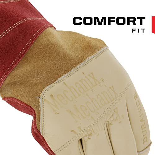 Mechanix Wear: Flux Stick + Mig Welding Gloves, Durahide Cow Leather, Heat Resistance, Dupont Kevlar Stitched For Added Durability, Safety Gloves, Designed For High Heat Welding (Brown, Medium) #TOP5