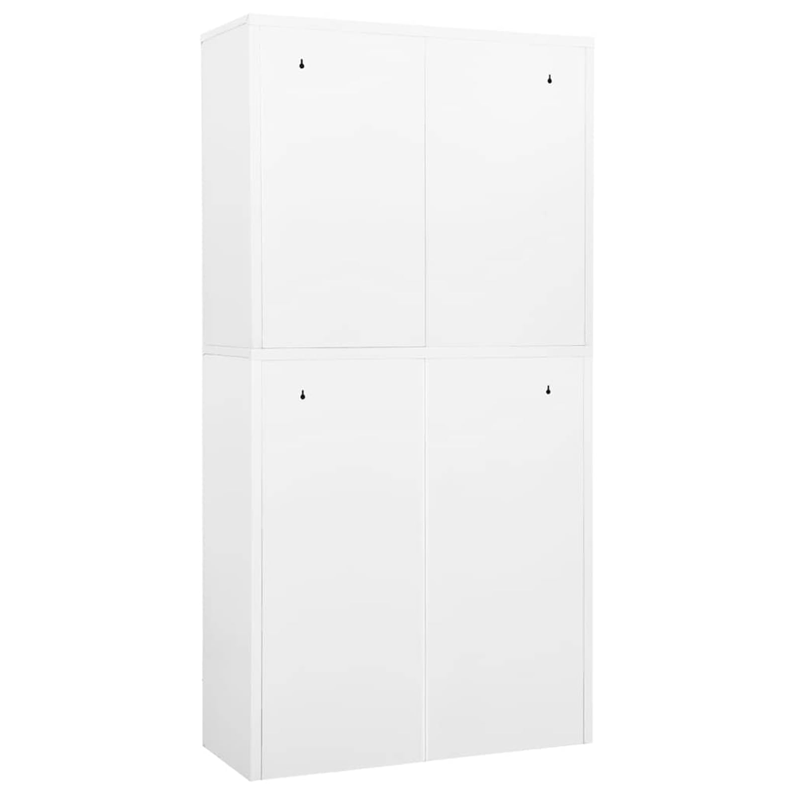 Aktenschrank 90 cm breit, 180 cm hoch, weiß, Stahl, mit Schlössern und kugelgelagerter Führung, für Büroorganisation