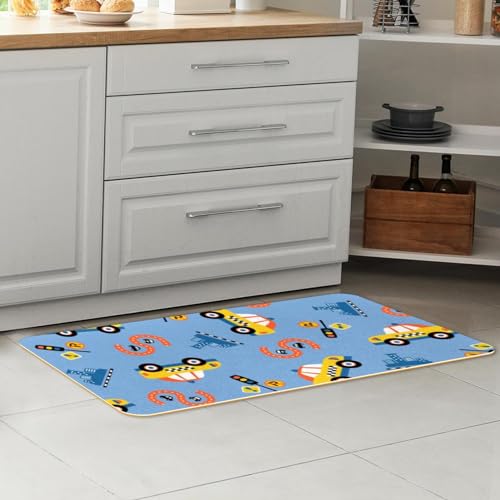 Tapete de cocina antideslizante de 2 piezas lavable contra salpicaduras 7