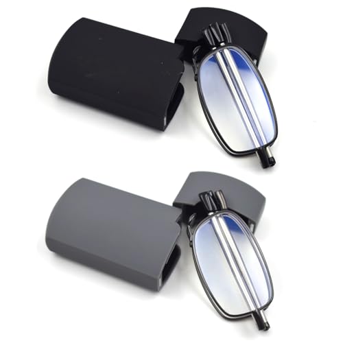 EQTQE 2 Pack Foldable Reading Glasses for Women Man Blue Light Blocking Anti UV Glare Computer Compact Readers 1.50X