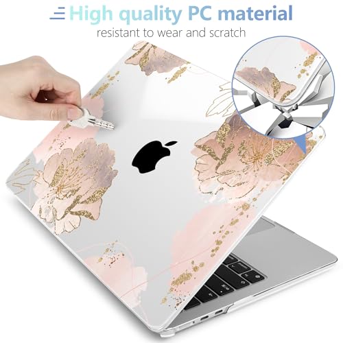 Funda MacBook Air 15 A2941 transparente con protector de teclado MEEgoodo 4