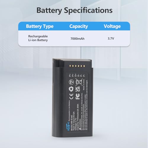 REYTRIC Upgraded Video Doorbell E340 Battery Compatible with Eufy Security Video Doorbell E340, 7000mAh Rechargeable Battery Pack with USB-C Cable