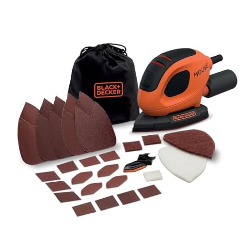 BLACK+DECKER BEW230BCA Lijadora de detalle Mouse 55W 11.000 RPM diámetro órbita 1.5 mm incluye 10 accesorios y bolsa de transporte