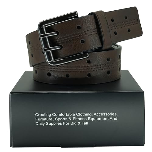 Men's Belt Big and Tall Leather Jeans Dress Belt Black Brown 36-81 Inch4