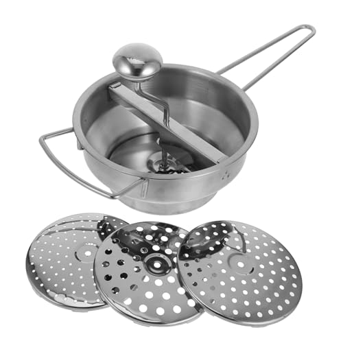 TOGEVAL ステンレス製ポテトマッシャー大号アップグレード版 種研削ディスク付 人間工学ハンドルで快適操作 野菜潰し器 じゃがいもぶし器