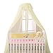 Ciel de Lit avec Support Moustiquaire pour lit Bébé Protecteur Lit Contre Insectes Araignées Moustiques Décoration Lit Bébé Blanc avec Poteau (Jaune)