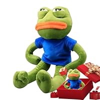 Cartoon Pepe The Frog Plush Toy, 40x25x15cm Sad Frog Plush Toy Soft, Enriched Coral Fleece Fabric, With Matte Embroidery And PP Cotton Stretch Filling For A Full, Resilient Feel, Highly Collectible