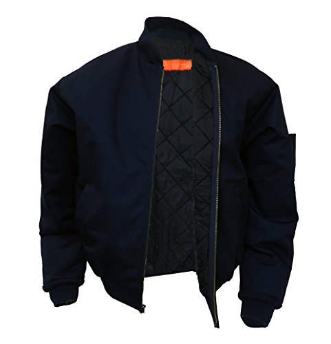 MJ38 Lined Panel Work Wear Jacket Rib-Knit Collar, Navy, 5XL3