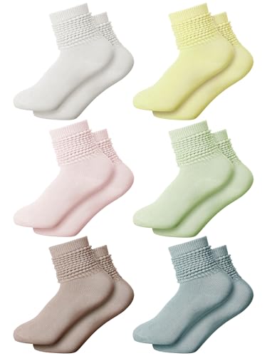 6 Pairs Girls Slouch Boots Socks Girls Scrunch Stacked Socks for Kids