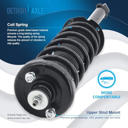 Image of Detroit Axle - 2.4L Front Knuckles Struts Sway Bars for 2003-2007 Honda Accord 2004 2005 2006 Steering Knuckles and Wheel Hub, Front & Rear Struts w /Coil Spring, Sway Bars [Manual Transmission]
