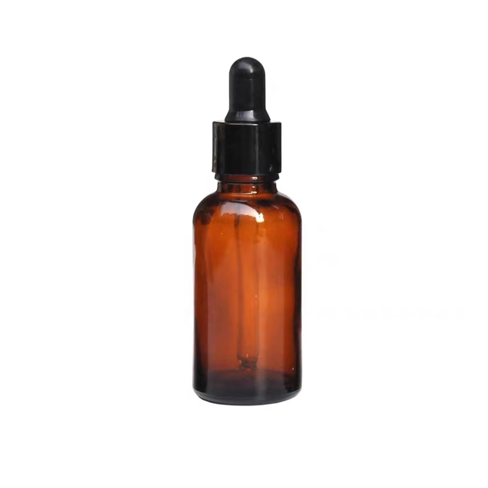 10 sztuk/partia 5 ml do 50 ml laboratoryjna brązowa okrągła szklana rafinowana butelka na olej ze szklanymi zakraplaczami czarne koło (30 ml)