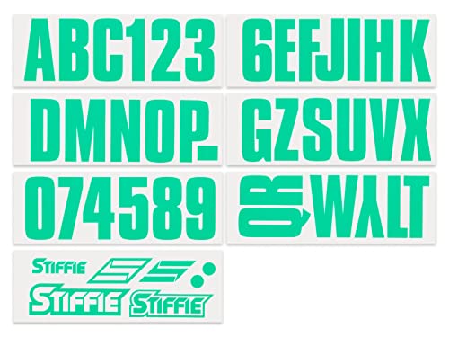 Image of STIFFIE Uniline Seafoam Green 3 inch Boat & PWC Registration Decals • Numbers Letters Stickers
